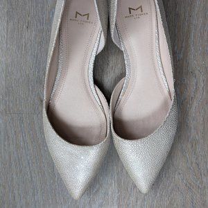 Marc Fisher Sunny D'Orsay Flat, Size 7, Shimmery Champagne